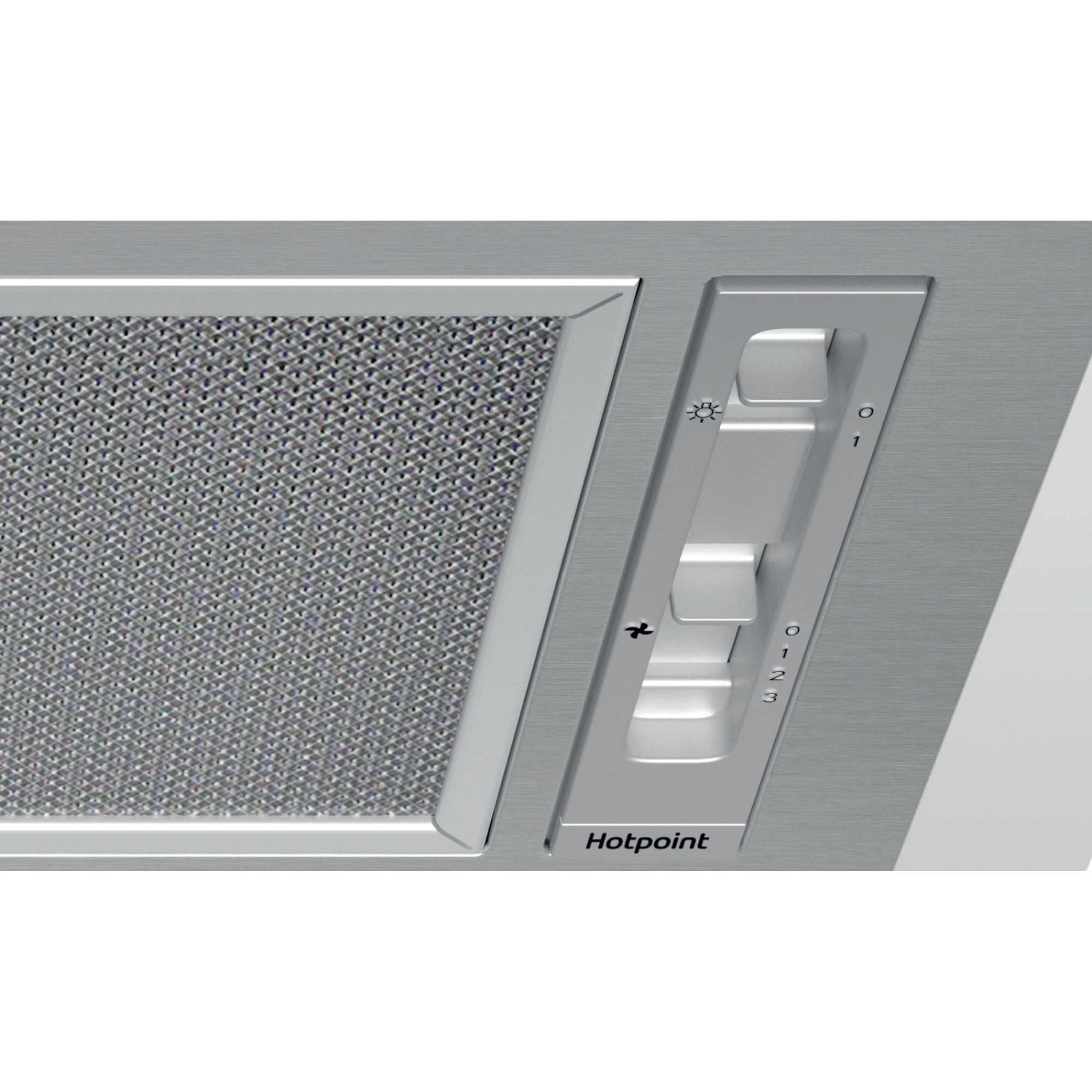 Hotpoint PCT64FLSS 530mm Canopy Cooker Hood - Stainless Steel - 224 m³/h Max Extraction